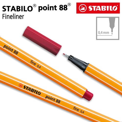 STABILO Point 88 Crimson 1pcs / Fineliner / Pen Warna Merah Tua