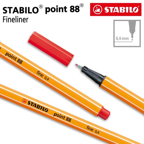 STABILO Point 88 Red 1pcs / Fineliner / Pen Warna Merah