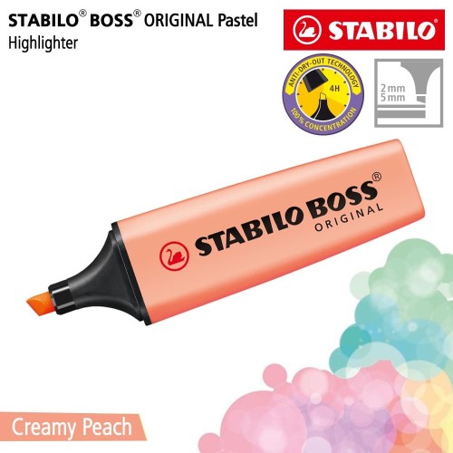 STABILO BOSS PASTEL Creamy Peach / Highlighter Original Warna Orange