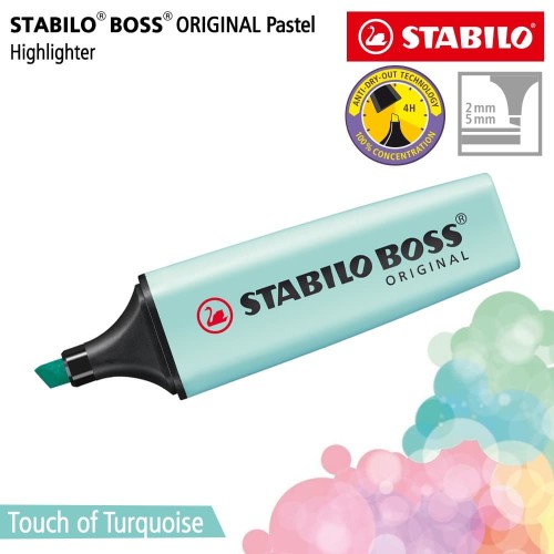 STABILO BOSS PASTEL Touch of Turquoise / Highlighter Warna Tosca Biru