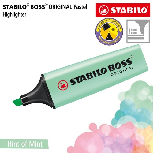 STABILO BOSS PASTEL Hint of Mint / Highlighter Original Warna Hijau