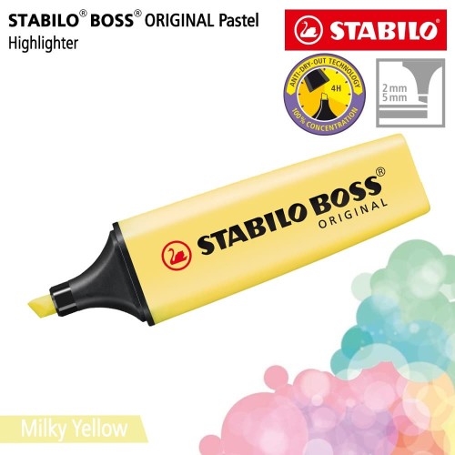 STABILO BOSS PASTEL Milky Yellow / Highlighter Original Warna Kuning