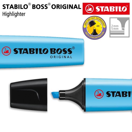 STABILO BOSS ORIGINAL Blue / Highlighter Warna Biru