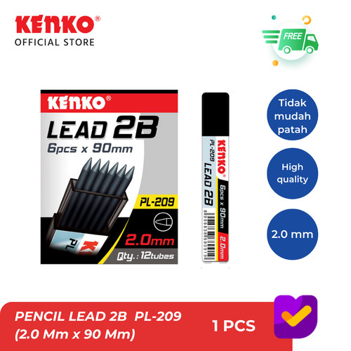 KENKO PENCIL LEAD / Isi Pensil Mekanik 2B PL-209 (2.0 Mm x 90 Mm)