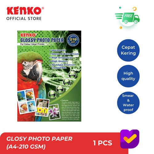 KENKO GLOSY PHOTO PAPER / KERTAS FOTO GLOSY (A4-210 GSM)