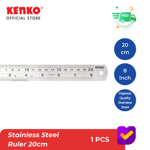 KENKO STAINLESS STEEL RULER / Penggaris Besi 20CM