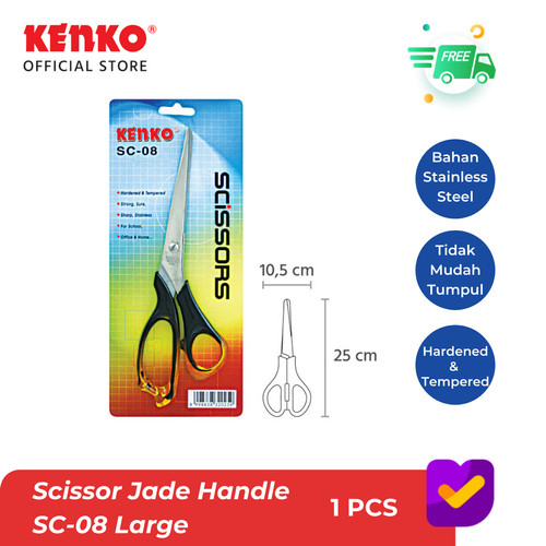 KENKO SCISSOR / Gunting / Alat Pemotong Kertas SC-08 Jade Handle Large