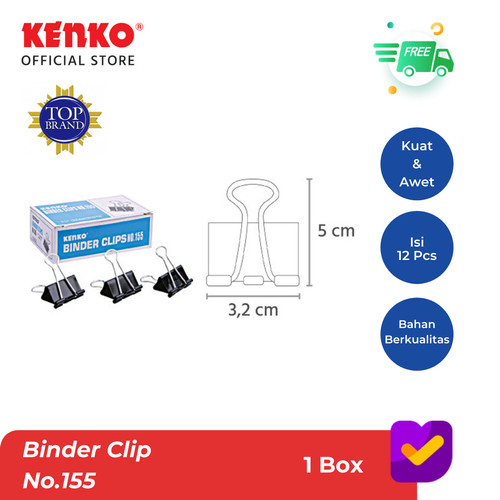 KENKO BINDER CLIP / Klip Kertas / Penjepit Kertas No. 155