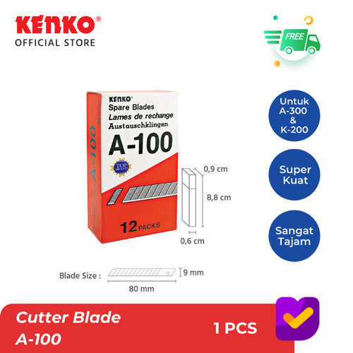 KENKO CUTTER BLADE / Isi Pisau Pemotong / Isi Cutter A-100 (9 Mm)