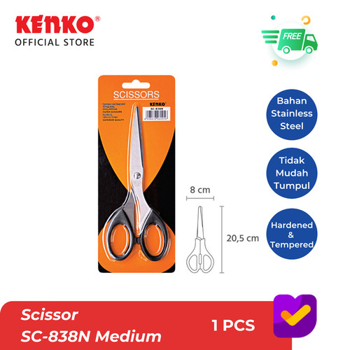 KENKO SCISSOR / Gunting / Alat Pemotong Kertas KS-838N Medium