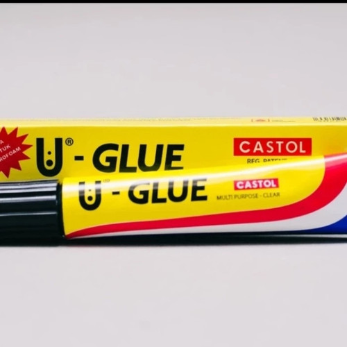 lem U-glue castol 20cc -styrofoam-plastik-kayu-kaca-porselen