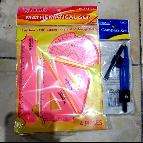 jangka(compas set) garisan 1 set isi 4 /mathematical set