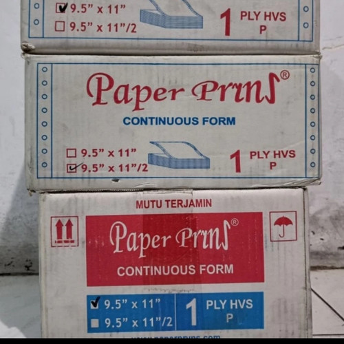 continuous form/kertas komputer 1 ply 9.5 x 11 murah