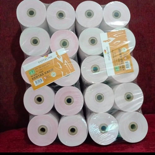 kertas kasir NCR 2 ply 75 x 60 / struk NCR 2 ply 1 pak 10 rol