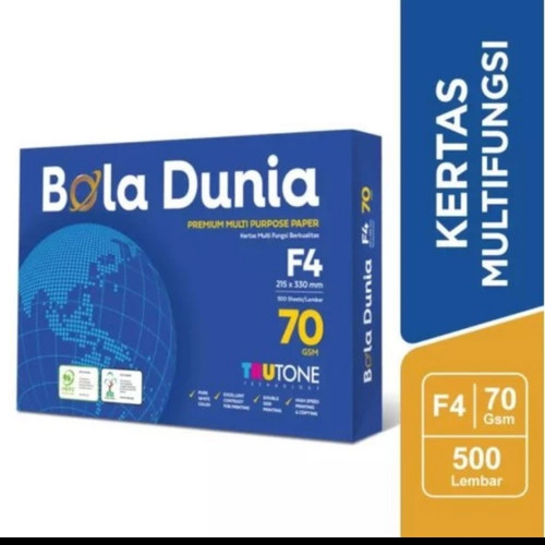 kertas fotocopy, print folio bola dunia 70 gram/ 1 rim