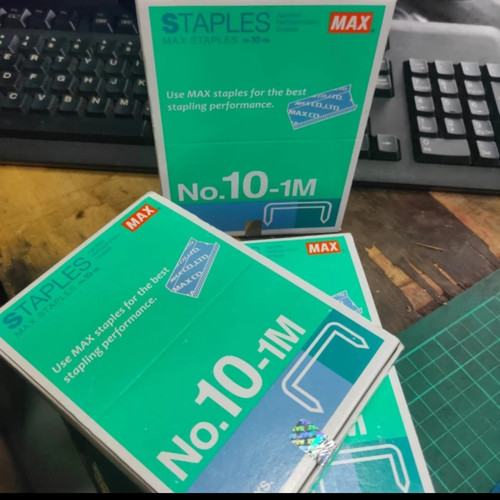 isi staples max no 10-1m original staples/1 pak isi 20