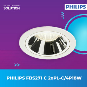 Philips Rumah Lampu Plafon Downlight FBS271 C 2xPL-C/4P 18W - Putih