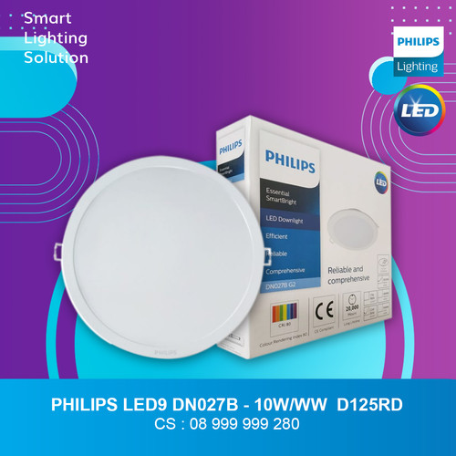 Philips LED Downlight DN027B G2 10W 900lm 3000K Warm White-Kuning