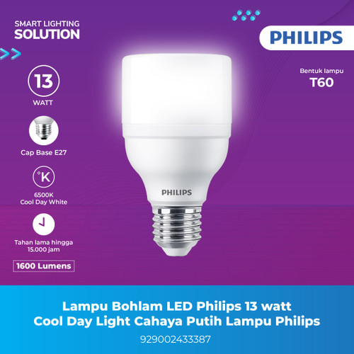 Lampu Bohlam LED Philips 13 watt Cool Day Light Putih Lampu Philips