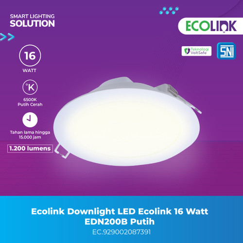 Ecolink Lampu Plafon Downlight LED12 - Cahaya Putih 16W 6500K