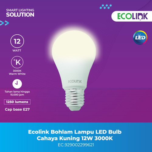 Ecolink Bohlam Lampu LED Bulb - Cahaya Kuning 12W 3000K