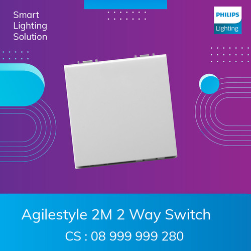 Philips Saklar Hotel 1 gang 2 way Switch Saklar Lampu Agilestyle