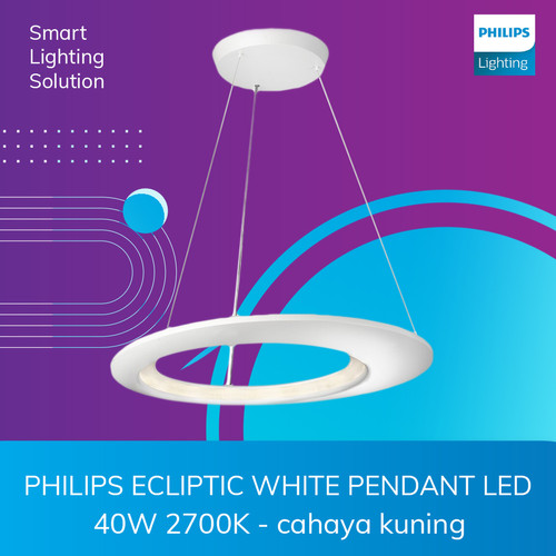 PHILIPS ECLIPTIC WHITE PENDANT LED 40W 2700K - cahaya kuning