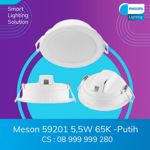 Lampu Plafon Downlight Philips LED 5.5W Cahaya Putih 6500K CDL Meson