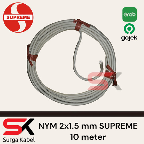 NYM 2x1.5 mm2 10 meter SUPREME - kabel listrik tembaga kawat supreme