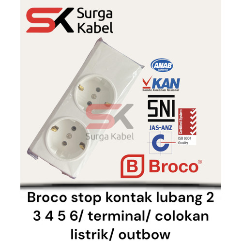 BROCO STOP KONTAK LUBANG 2 3 4 5 6/ Terminal Listrik/ Colokan/ Outbow