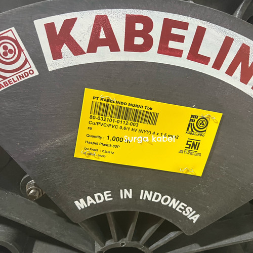 NYY 4x1.5 mm KABELINDO per 100 meter/ kabel tufur 4 x 1.5 merk 4 BESAR