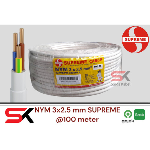 NYM 3x2.5 mm SUPREME @100 mtr/ kabel tunggal 3 x 2.5/ 3x2,5/ 3 x 2,5