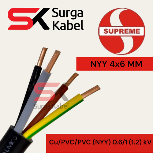 NYY 4x6mm SUPREME/ KABEL TUFUR 4 x 6mm/ KABEL KAWAT 4x6/ 4 x 6