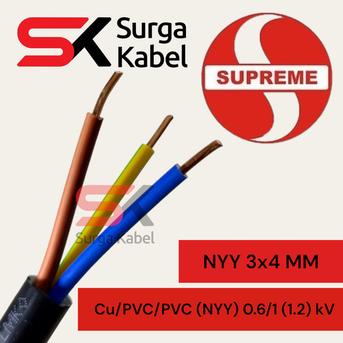 NYY 3x4mm SUPREME/ 3 x 4mm/ KABEL TUFUR 3x4/ KABEL KAWAT 3 x 4 SUPREME