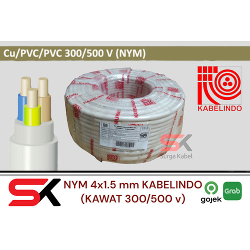 NYM 4x1.5mm KABELINDO/ NYM 4 x 1.5mm/ KABEL KAWAT 4x1,5mm/ 4 x 1,5mm