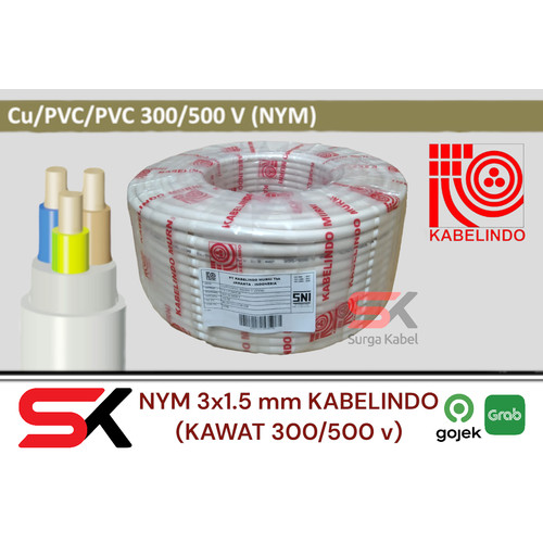 NYM 3x1.5mm KABELINDO/ NYM 3 x 1.5mm/ KABEL KAWAT 3x1,5mm/ 3 x 1,5mm