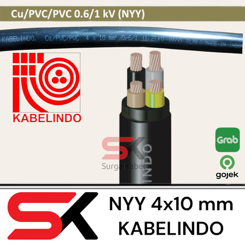 NYY 4x10 mm KABELINDO / KABEL TUNGGAL 4 x 10 mm / KABEL KAWAT/ ENGKEL