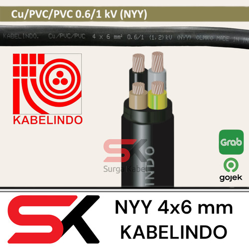 KABEL NYY 4x6 mm KABELINDO/ KABEL TUNGGAL 4 x 6 mm/ ENGKEL/ KAWAT