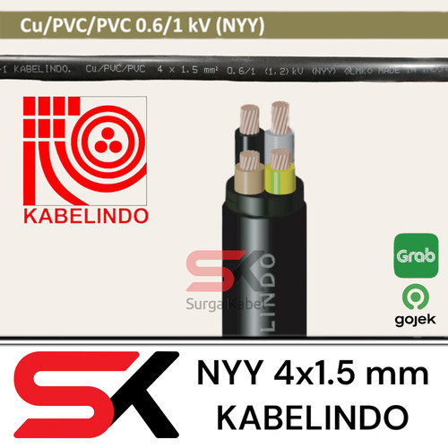 NYY 4x1.5 mm KABELINDO / NYY 4 x 1.5 mm/ KABEL TUNGGAL/ ENGKEL/ KAWAT