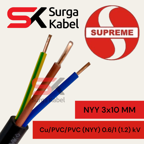 KABEL LISTRIK NYY 3x10 mm SUPREME/ NYY 3 x 10/ KABEL TUFUR 3x10