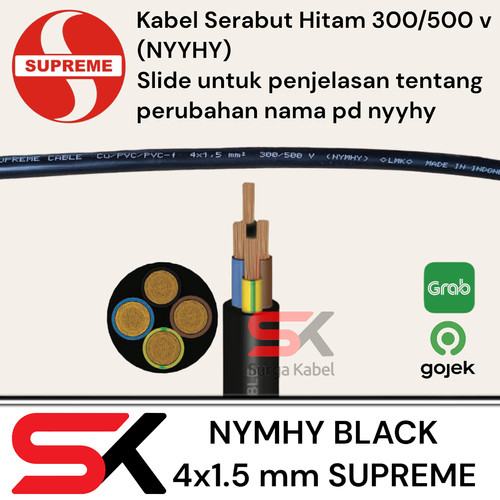 NYYHY 4x1.5 mm SUPREME | NYYHY 4 x 1.5 | KABEL SERABUT 4x1.5 meteran