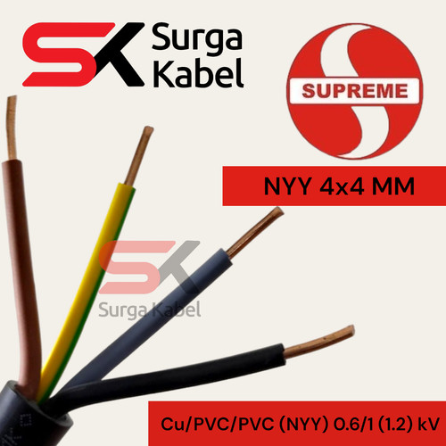 NYY 4x4 mm SUPREME | NYY 4 x 4 mm | KABEL POWER/ TUNGGAL SUPREME