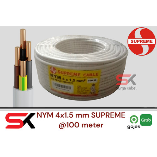 NYM 4x1.5mm SUPREME/ KABEL KAWAT 4 x 1.5mm/ 4x1,5mm/ 4 x 1,5 @100m