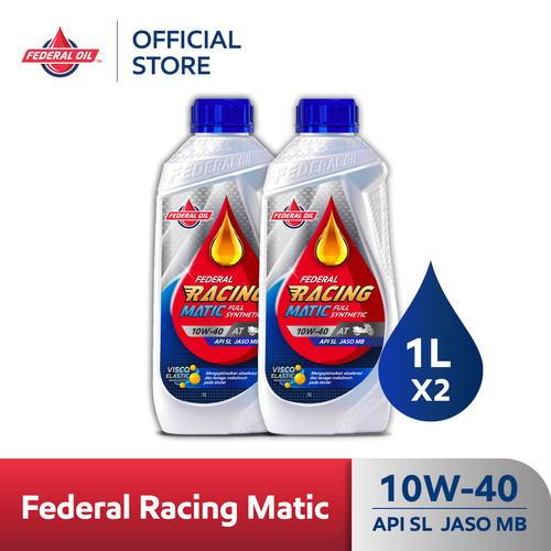 FEDERAL RACING MATIC 10W-40 1L- Oli Motor Matic (2 Botol)