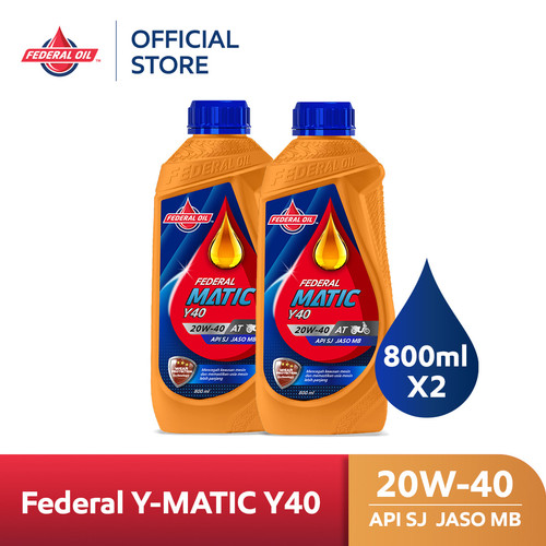 FEDERAL MATIC Y40 20W-40 0.8L 800ml - Oli Motor Matic (2 Botol)