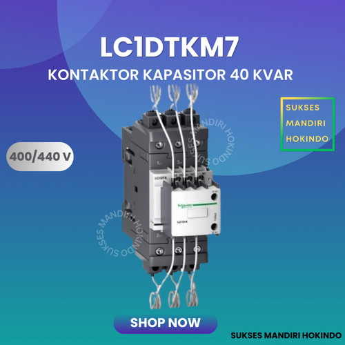 Kontaktor Kapasitor Schneider LC1DK 40kVAr 400-415V 220 VAC LC1DTKM7 Original SNI