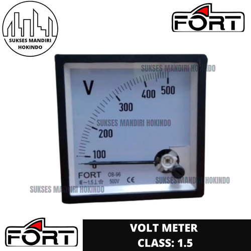 Volt Meter Analog AC 300V 500V FORT Original SNI 96X96 72X72