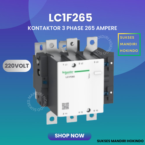 Kontaktor 3 Phase 265 Amper Contactor 3P 265A LC1F265 Schneider ORISNI