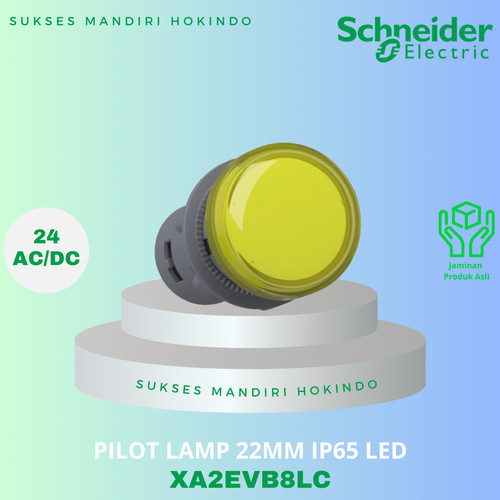 Lampu Indikator Pilot Lamp Kuning 24V 22mm LED Schneider XA2EVB2LC ORI