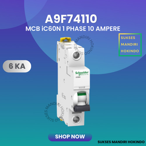 MCB 1 Phase 10 Ampere 1P 10A 1 Phas 10 Amper IC60N Schneider ORI SNI